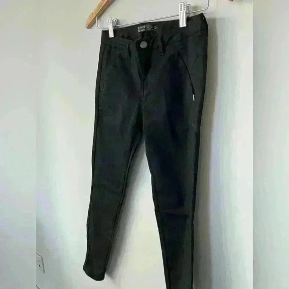 Zara Women’s Basic Dept Z1975 Black Skinny Indie Sleeze Zipper Punk Emo Pants 2 - Picture 1 of 8